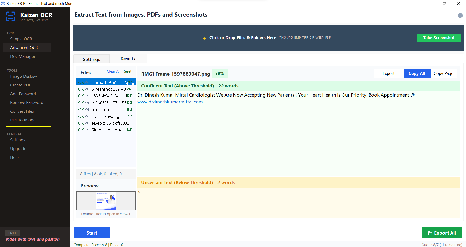 Advanced OCR Interface