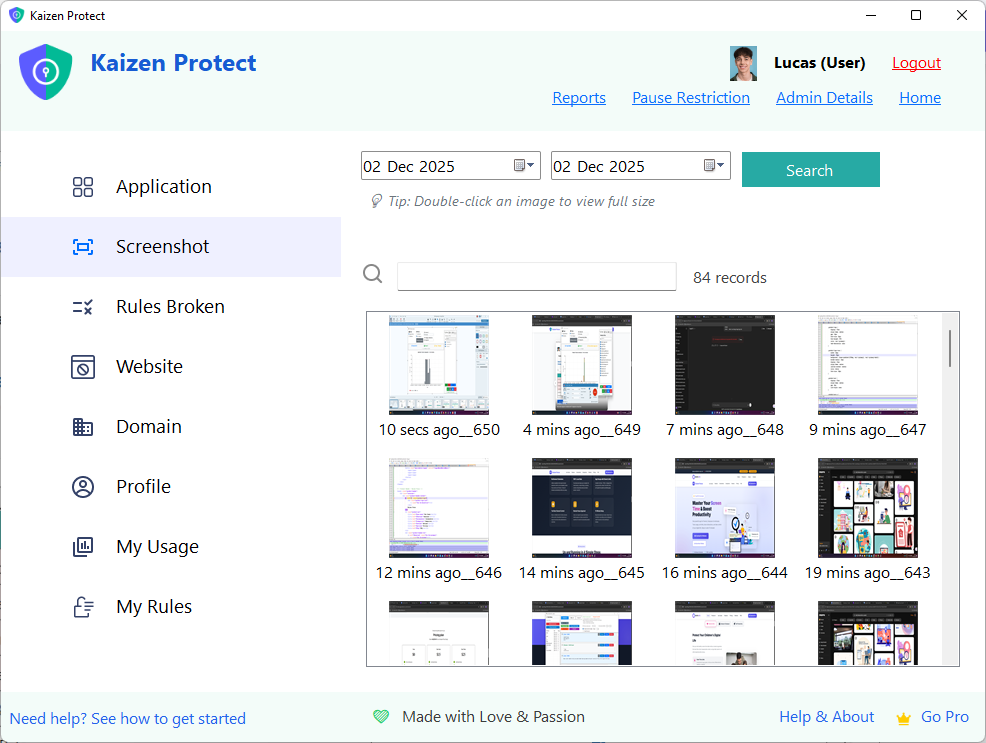 Screenshot Capture Settings