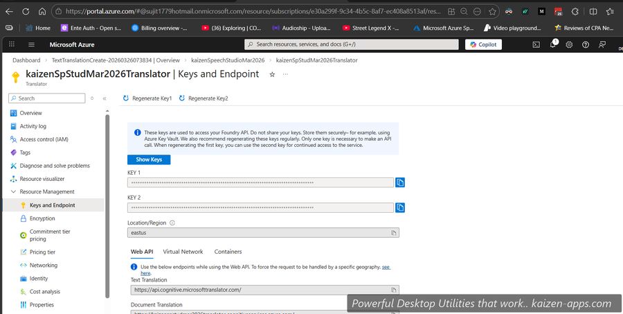 Translator Keys and Endpoint