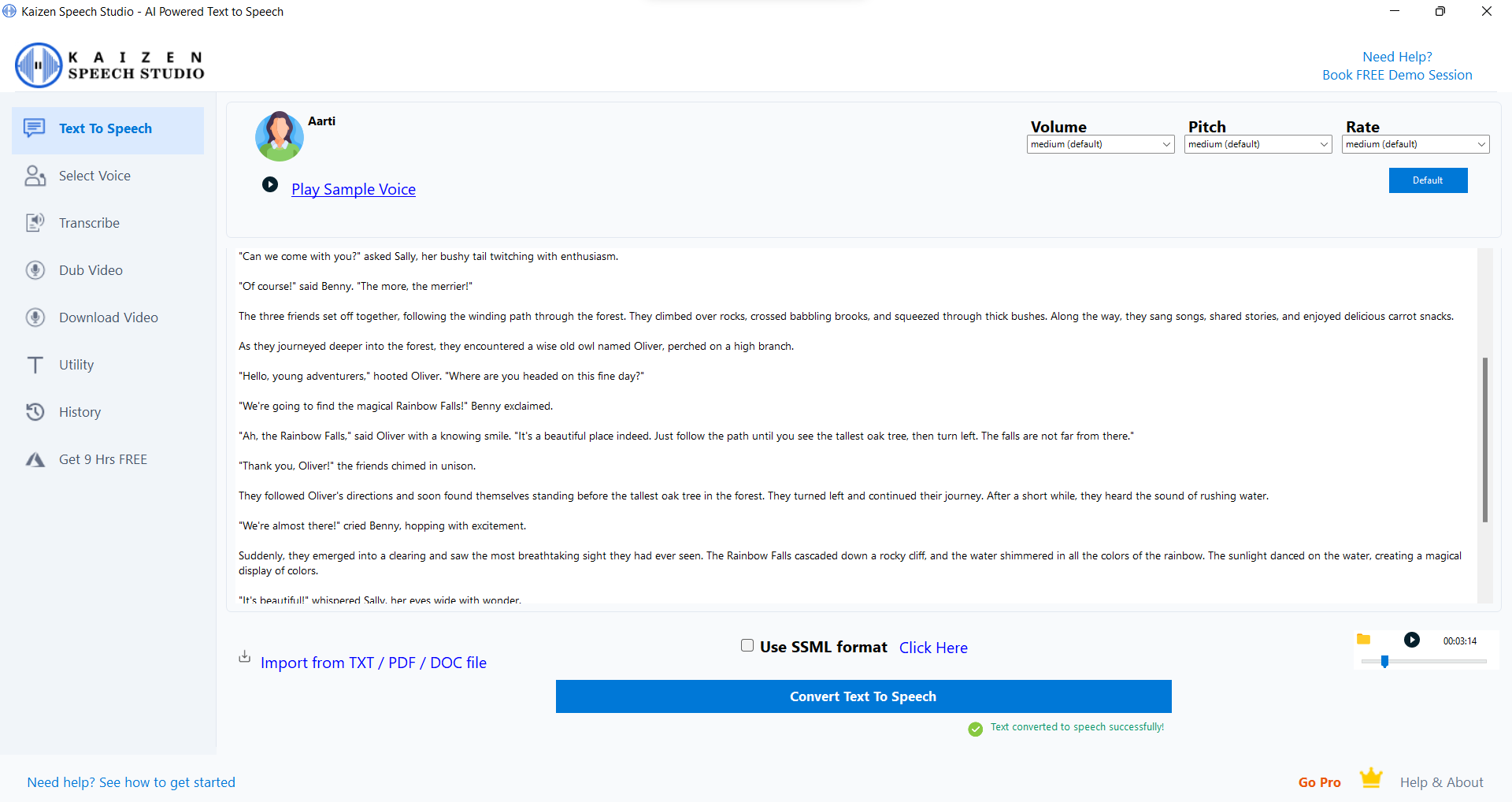 Kaizen Speech Studio - AI Text to Speech Software