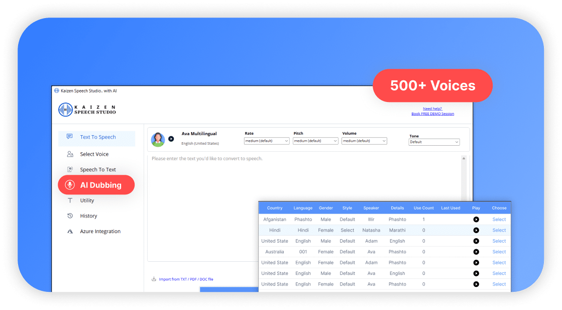 Speech Studio Screenshots