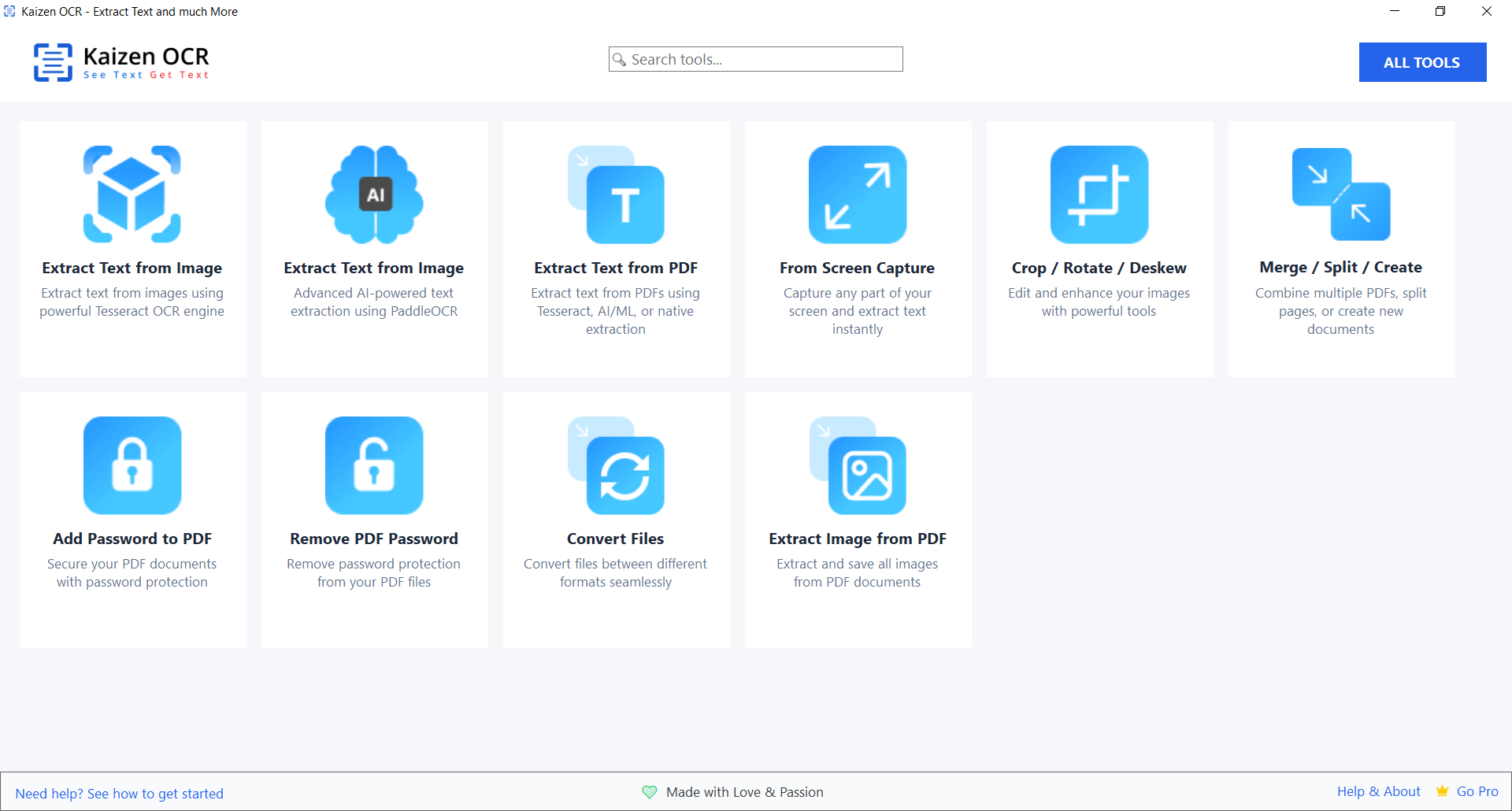 Kaizen OCR Software Interface