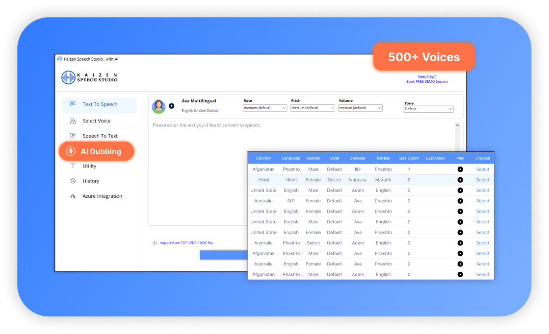 Speech Studio Screenshots
